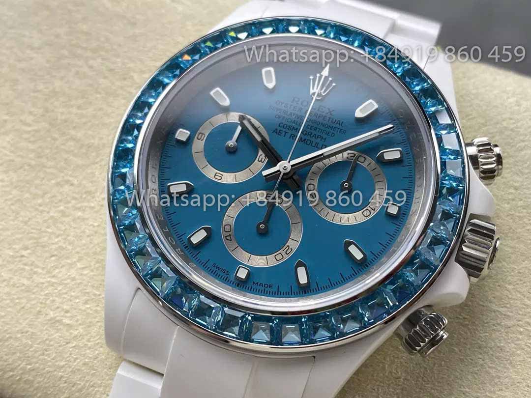 AET REMOULD Ceramic Rolex Daytona "Abu Dhabi Blue" Bezel Stone 1:1 Best Clone Edition