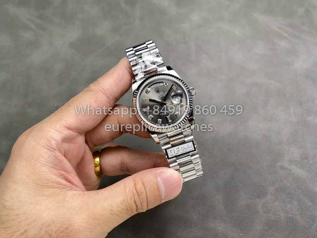 Rolex Day Date 128236 QF Factory 1:1 Best Clone Grey Diamond dial 36mm