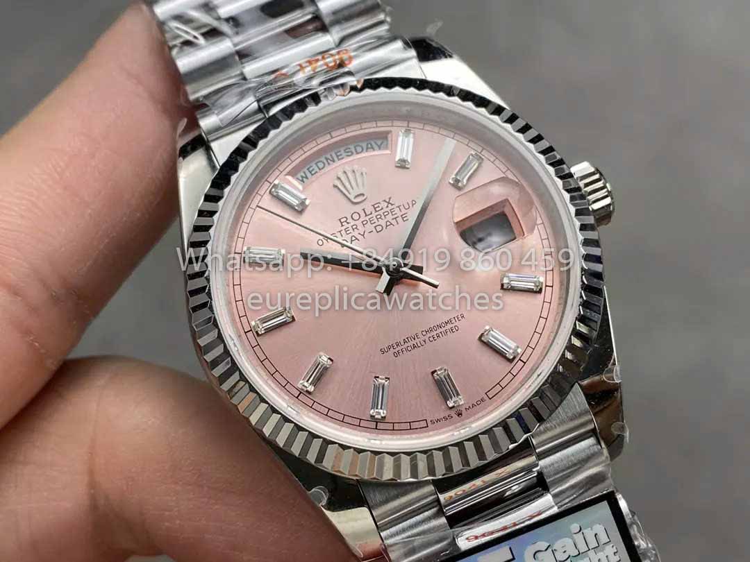 Rolex Day Date 128236 QF Factory 1:1 Best Clone Pink Diamond Dial