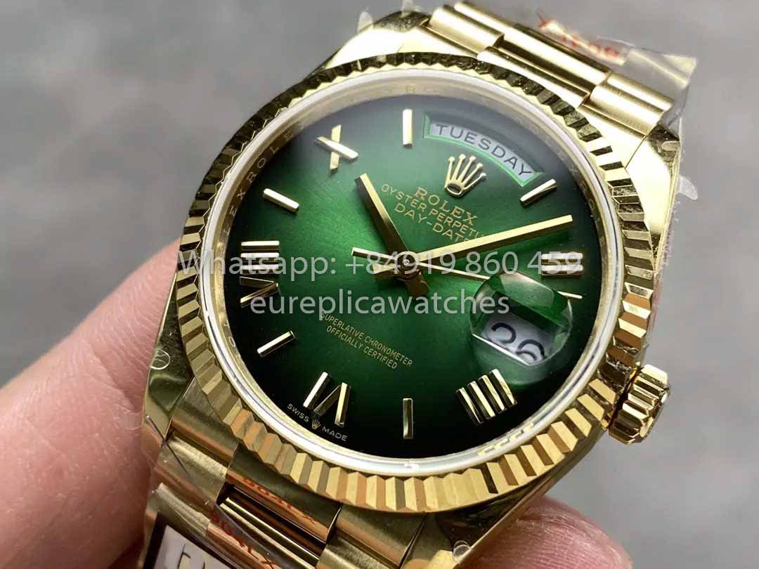 Rolex Day Date M128238 QF Factory 1:1 Best Clone Numeral Green Dial