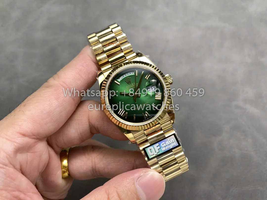 Rolex Day Date M128238 QF Factory 1:1 Best Clone Numeral Green Dial