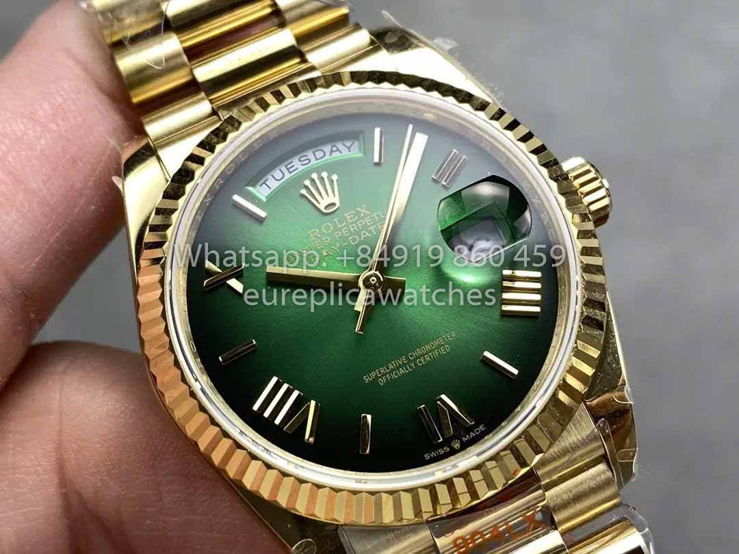 Rolex Day Date M128238 QF Factory 1:1 Best Clone Numeral Green Dial