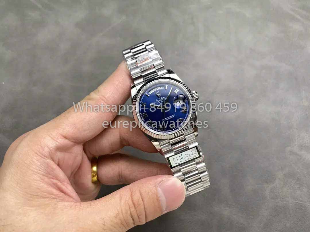 Rolex Day Date M128239 QF Factory 1:1 Best Clone Numeral Blue Dial