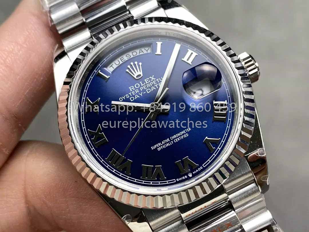 Rolex Day Date M128239 QF Factory 1:1 Best Clone Numeral Blue Dial