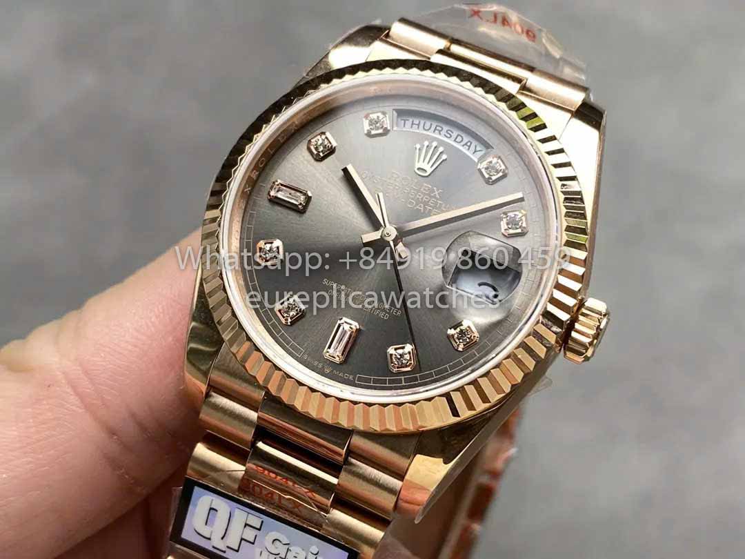 Rolex Day Date M128235 purple mother of pearl QF Factory 1:1 Best Clone Rose Gold 36