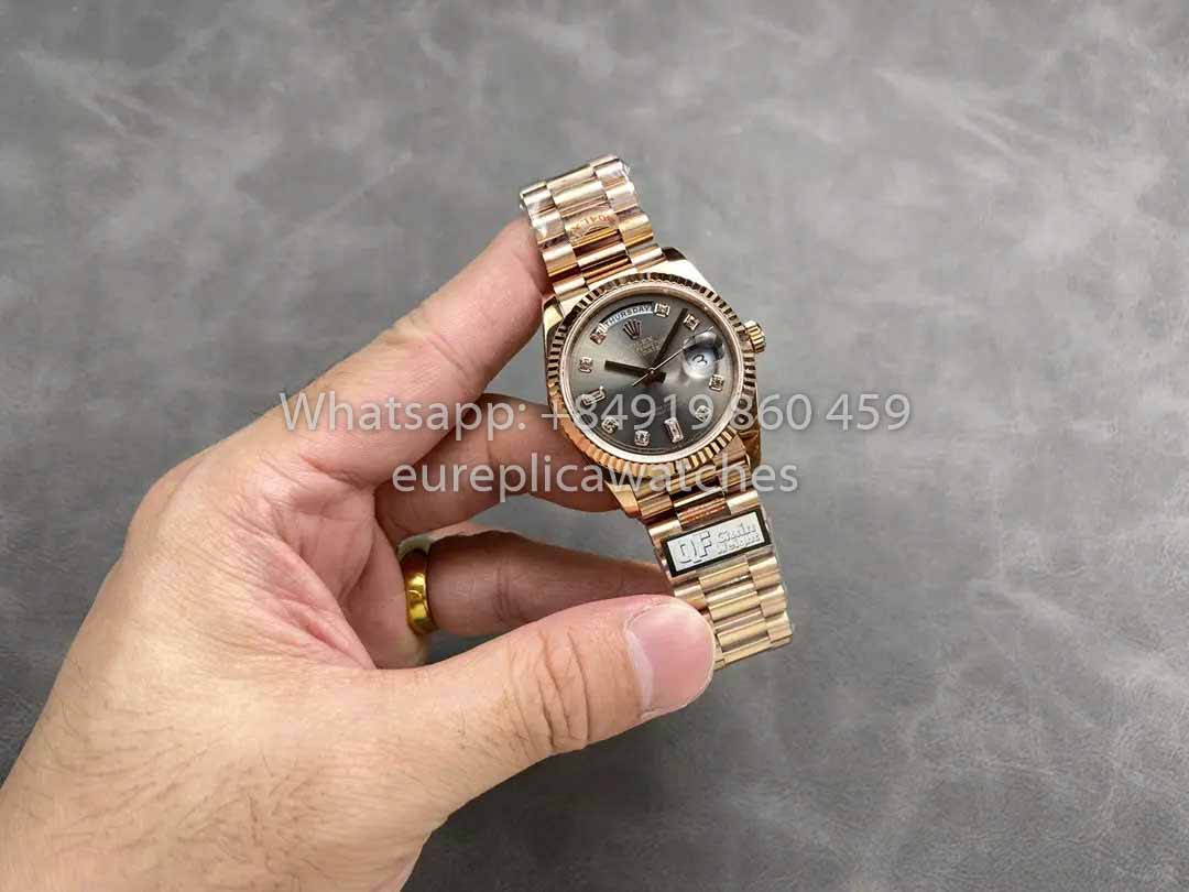 Rolex Day Date M128235 purple mother of pearl QF Factory 1:1 Best Clone Rose Gold 36