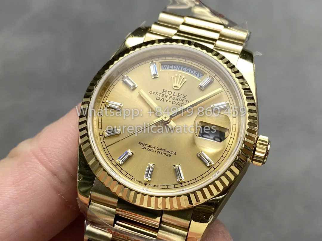 Rolex Day Date M128238 Yellow Gold Diamond Dial QF Factory 1:1 Best Clone 36mm