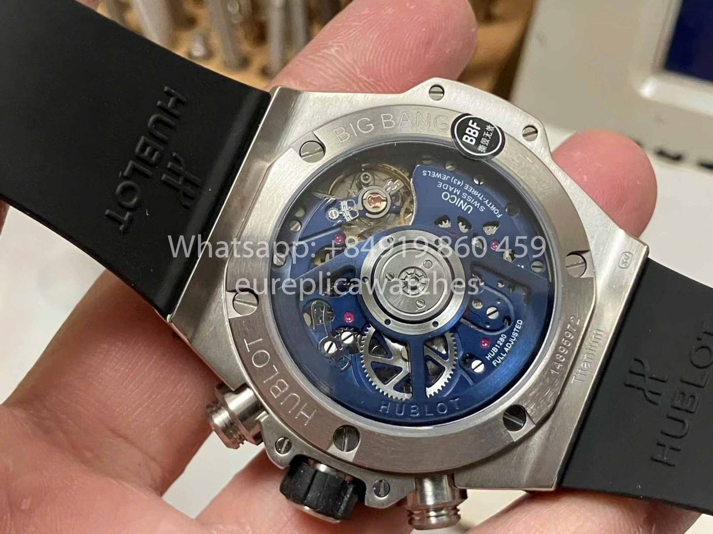 Hublot Big Bang Unico Titanium 441.NL.5171.RX 1:1 Melhor Edição BBF Factory Blue Strap Moldura de cerâmica 