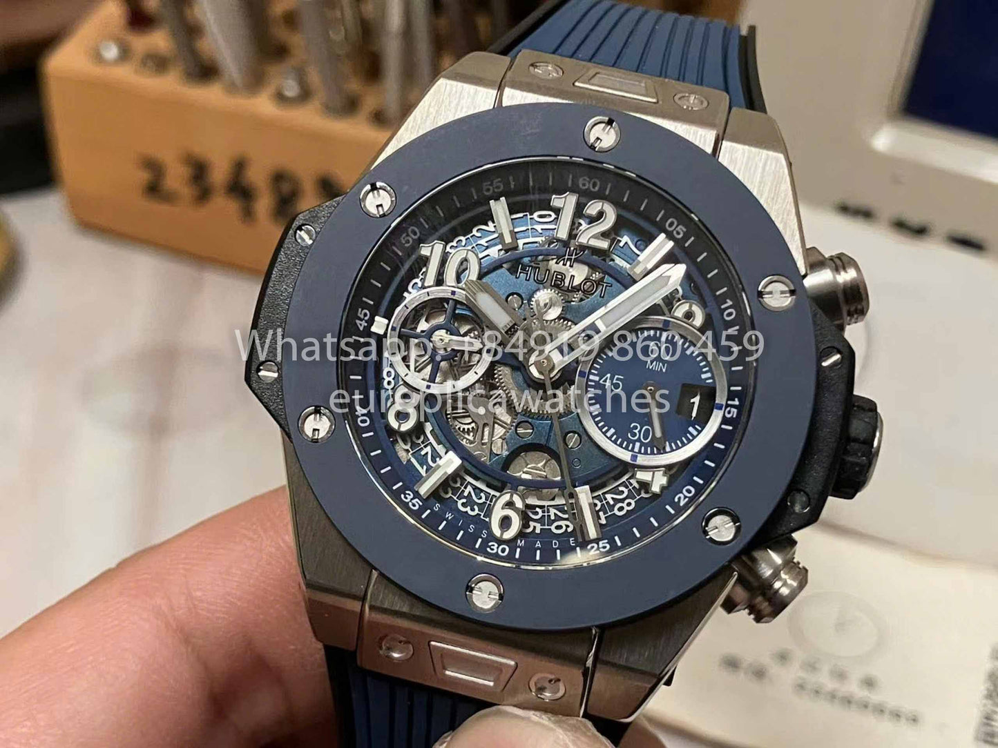 Hublot Big Bang Unico Titanium 441.NL.5171.RX 1:1 Melhor Edição BBF Factory Blue Strap Moldura de cerâmica 