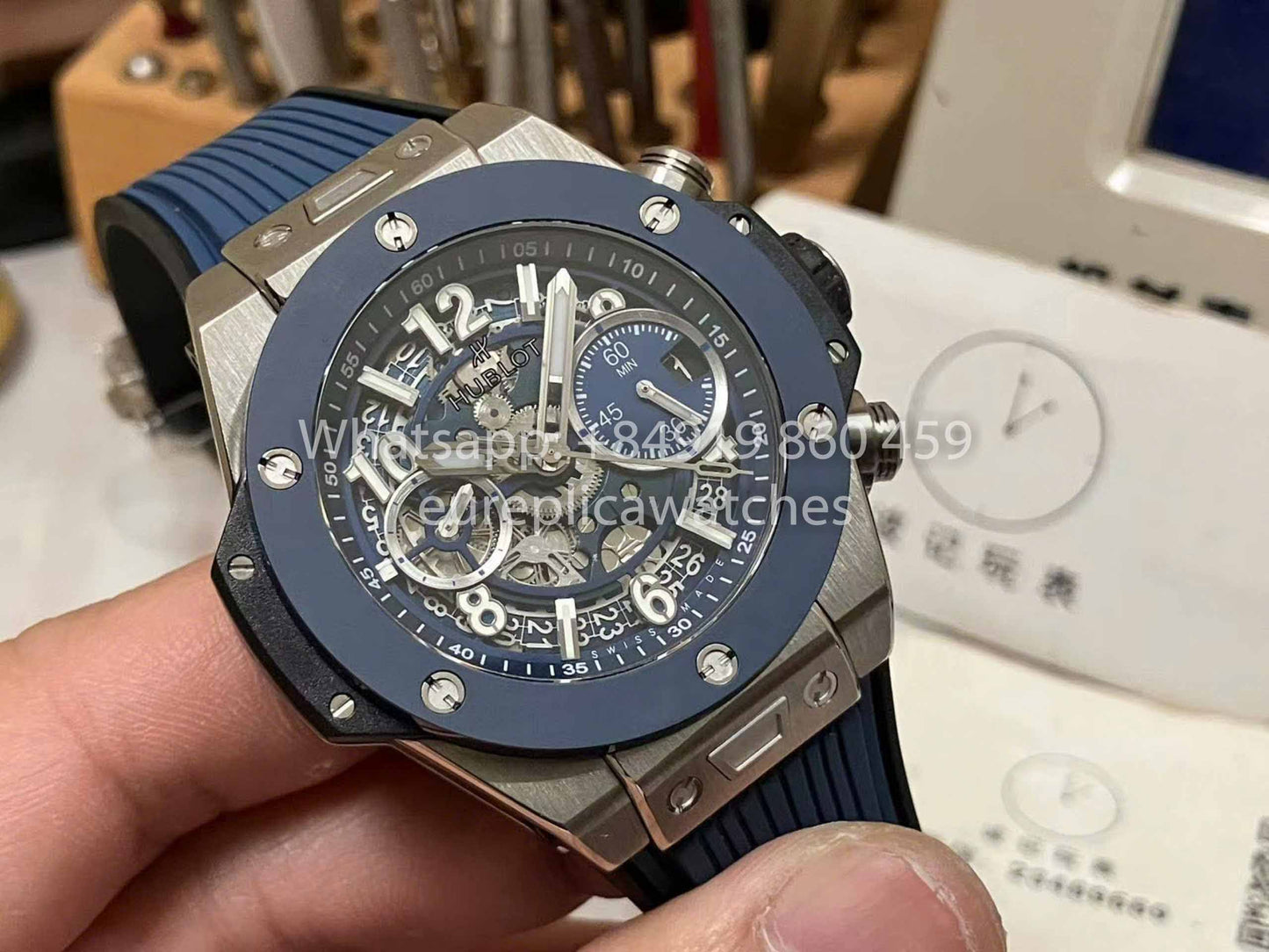 Hublot Big Bang Unico Titanium 441.NL.5171.RX 1:1 Melhor Edição BBF Factory Blue Strap Moldura de cerâmica 