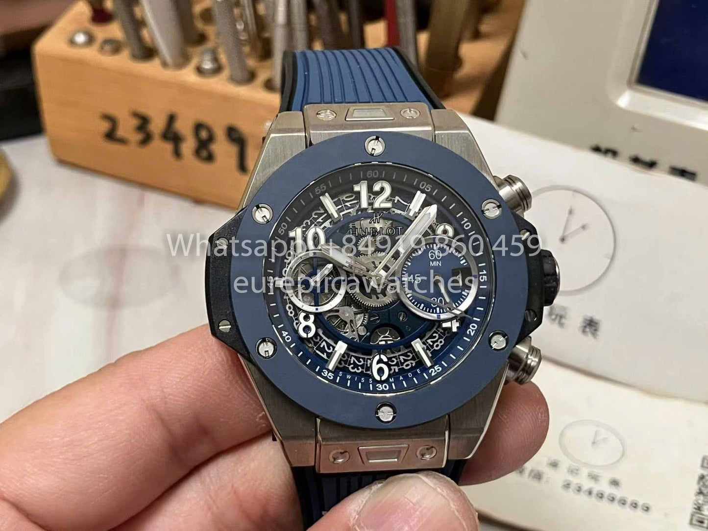 Hublot Big Bang Unico Titanium 441.NL.5171.RX 1:1 Melhor Edição BBF Factory Blue Strap Moldura de cerâmica 